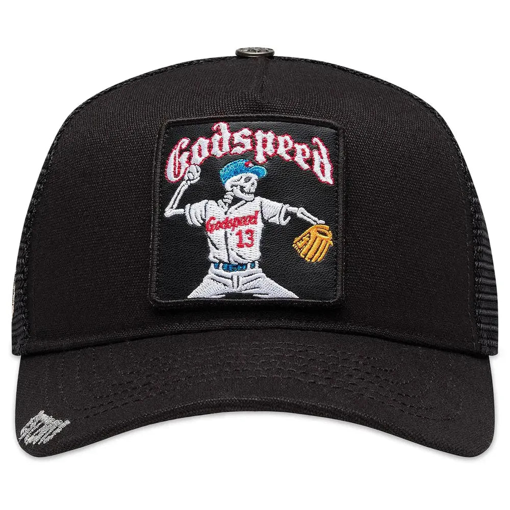 Amiri Core Logo Trucker Hat 'Black/Peach' – LacedUp