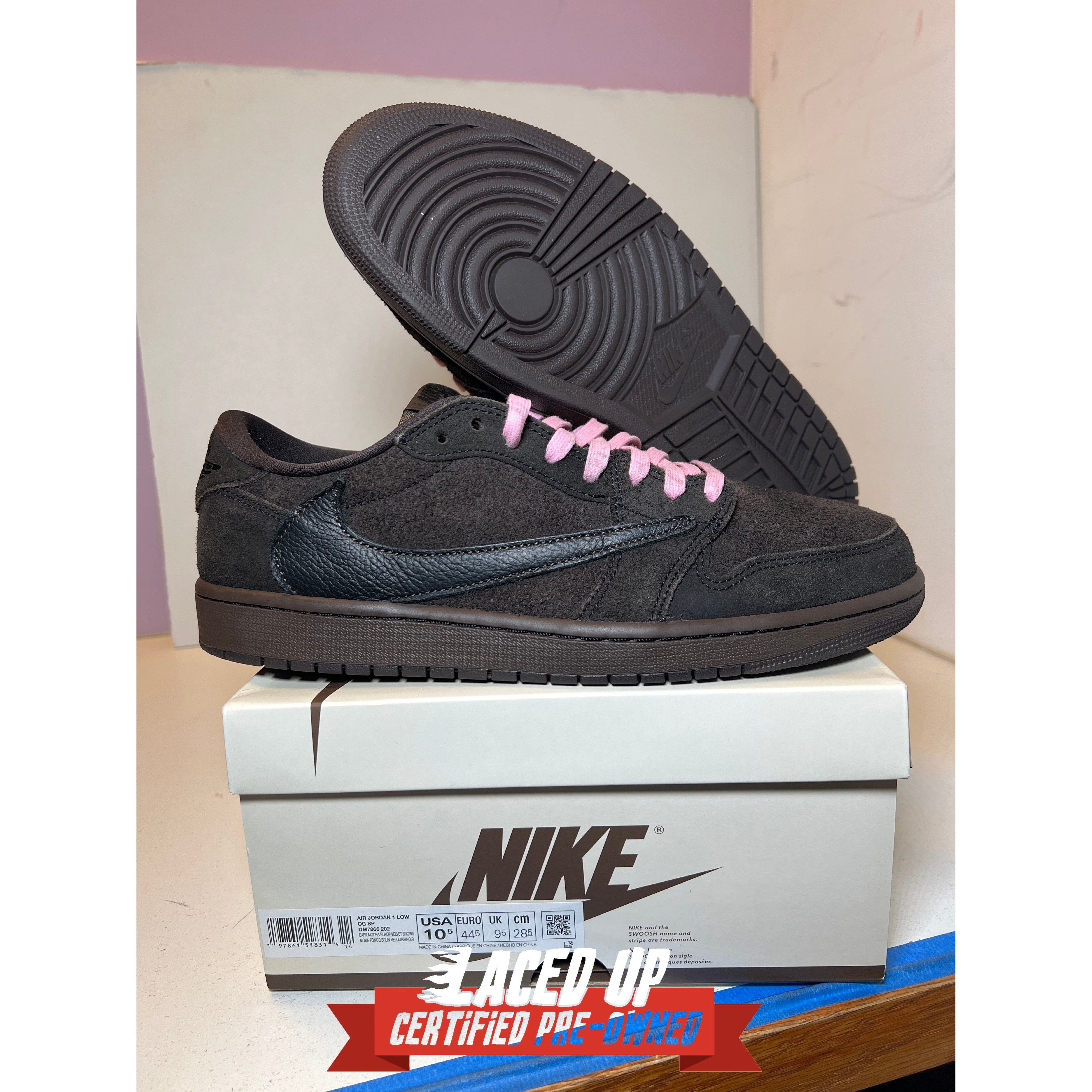 PRE OWNED Jordan 1 Retro Low OG SP Travis Scott Velvet Brown – LacedUp