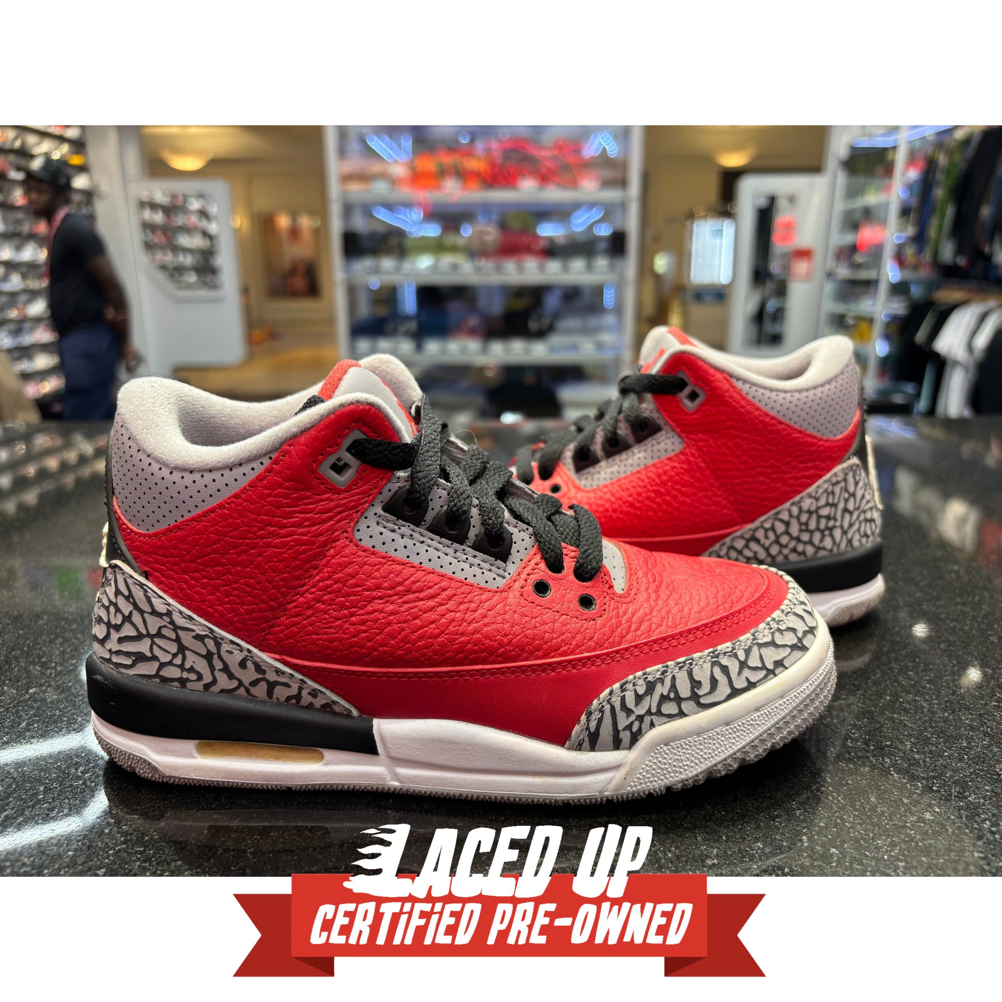 retro 3 cement red