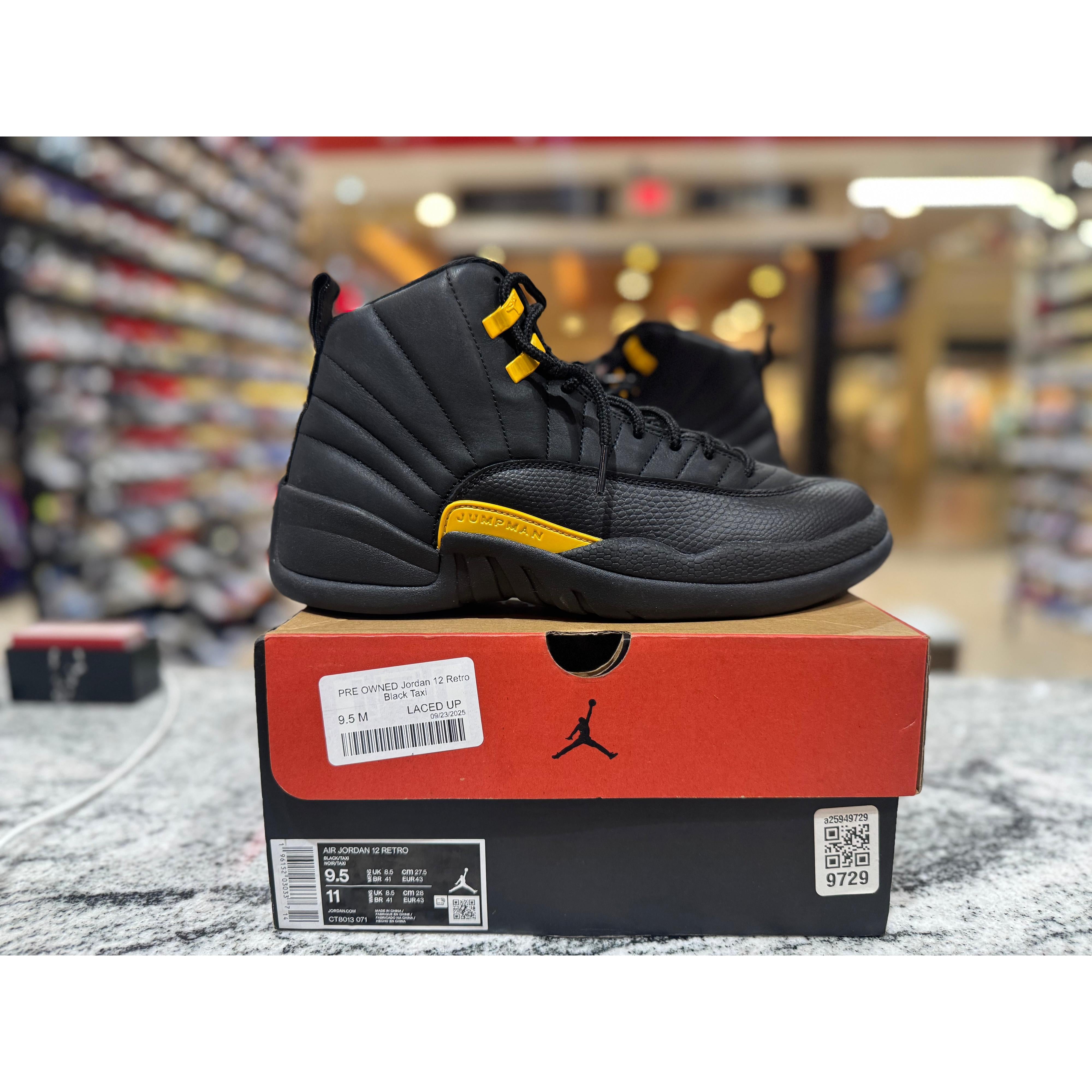 PRE OWNED Jordan 12 Retro Black Taxi – LacedUp