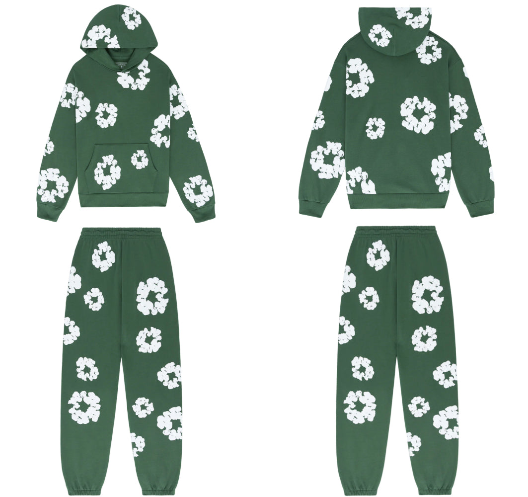 Denim Tears The Cotton Wreath Sweatsuit Green (Full Set) – LacedUp