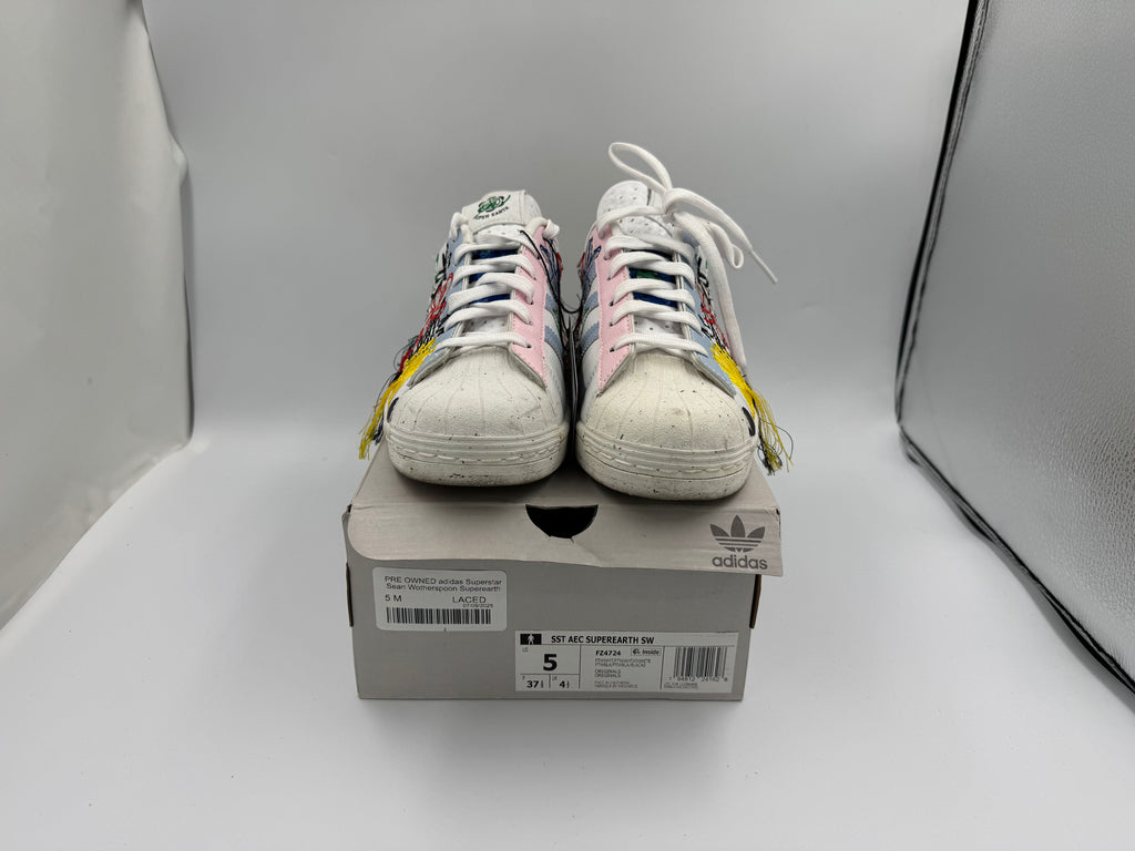 PRE OWNED adidas Superstar Sean Wotherspoon Superearth LacedUp PRE OWNED adidas Superstar Sean Wotherspoon Superearth LacedUp