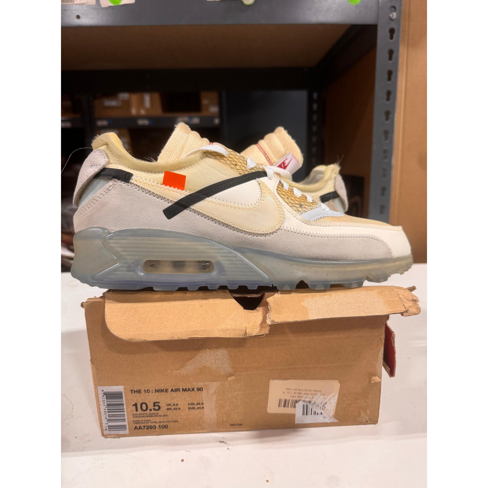 NIKE AIR MAX 90 x OFFWHITE | Desert Ore | Size 10.5M | GUC Nike × Off-White NIKE X OFF-WHITE AIR MAX 90 DESERT ORE  main image 4