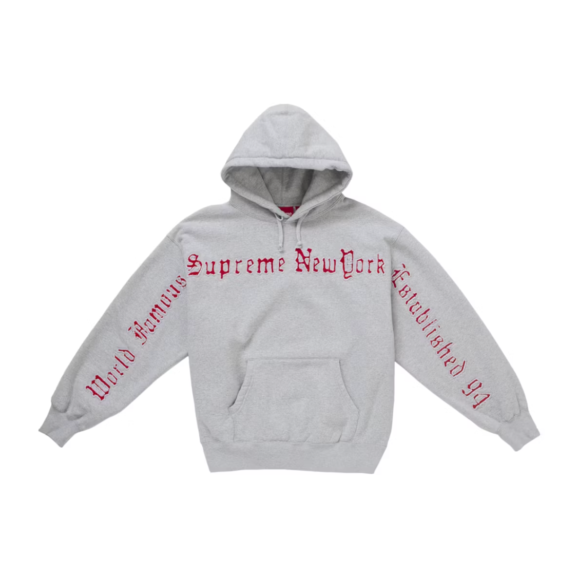 Supreme Contrast Cutout Hooded Sweatshirt Heather Grey – LacedUp 