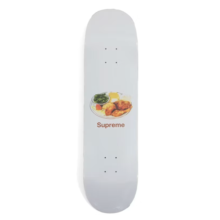 Supreme Chicken Dinner Skateboard Deck White – LacedUp Supreme Chicken Dinner Skateboard Deck White – LacedUp