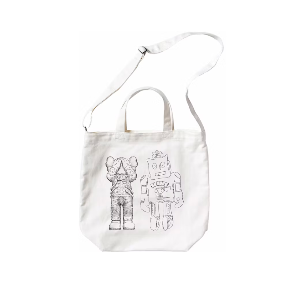 KAWS x Uniqlo Warhol 2Way Tote Bag White – LacedUp KAWS x Uniqlo Warhol 2Way Tote Bag White – LacedUp