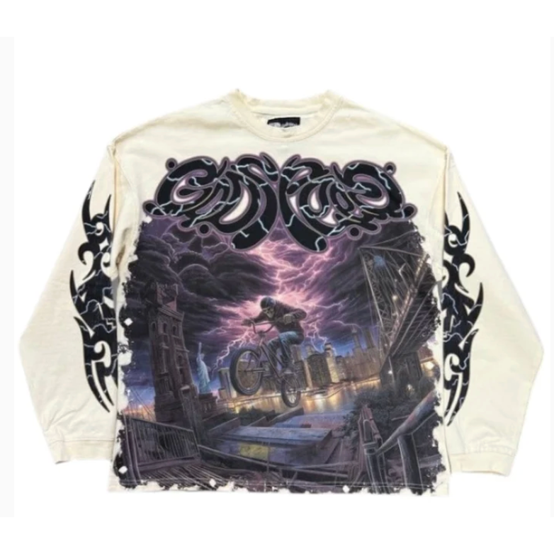 Denim Tears Long Sleeve Cotton Wreath Tee Navy – LacedUp