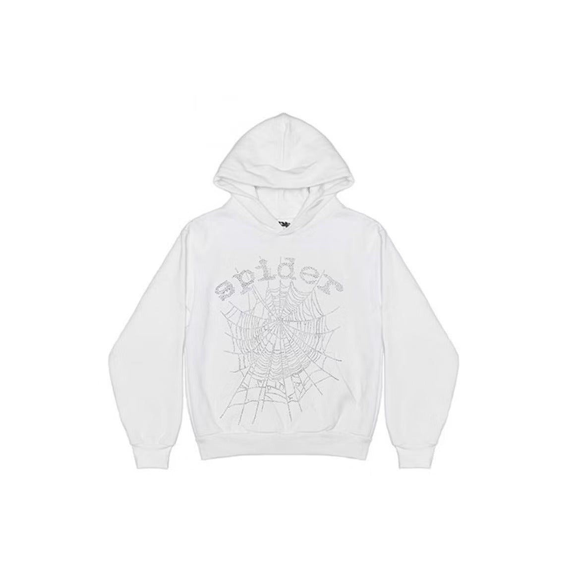 Sp5der OG Rhinestone Logo Hoodie White – LacedUp