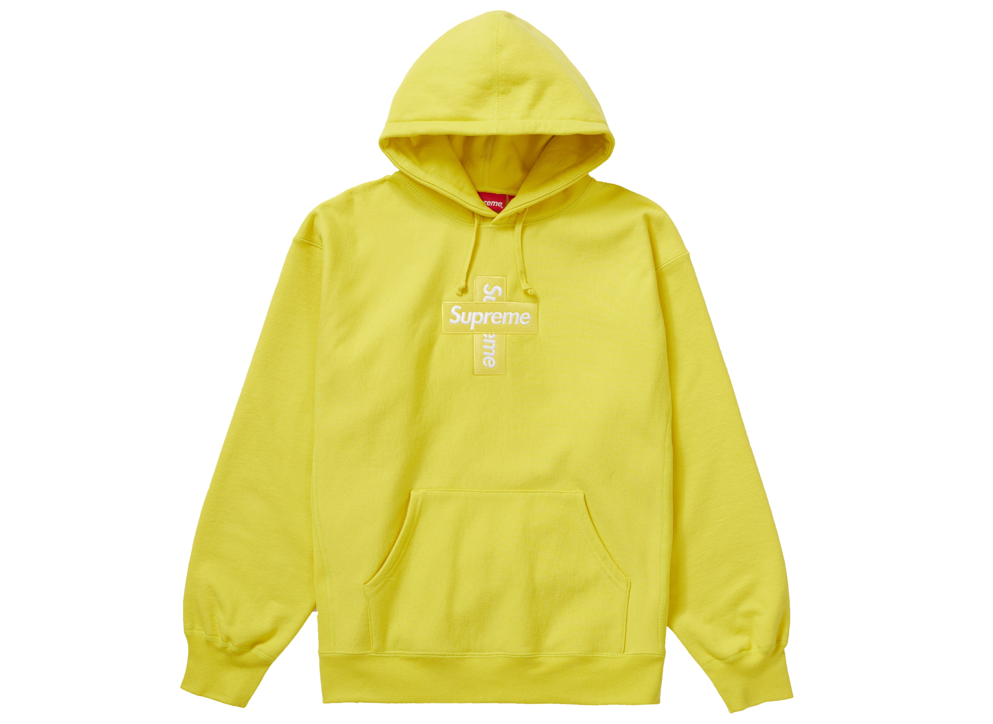 Supreme Cross Box Logo Hooded Sweatshirt Lemon – LacedUp