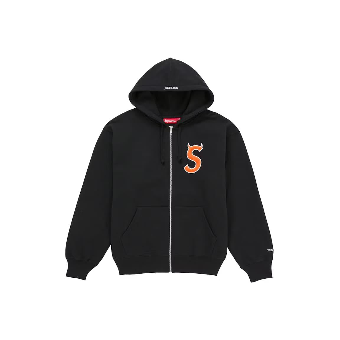 Supreme Devil S Logo Zip Up Hooded Sweatshirt Black – LacedUp