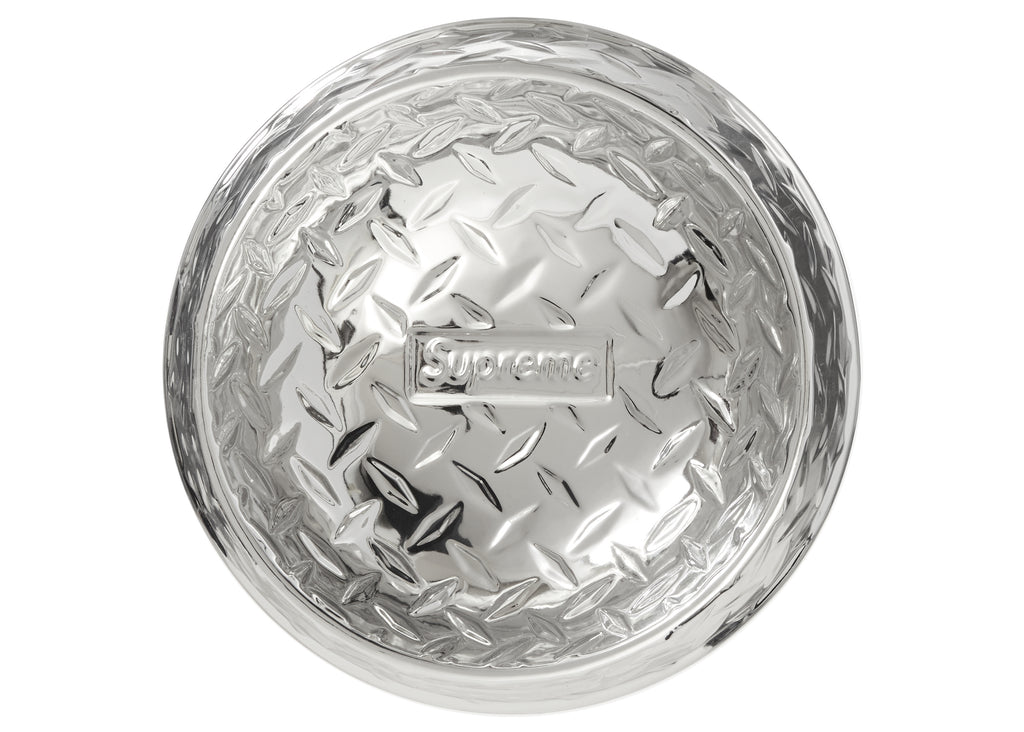 Supreme Diamond Plate Dog Bowl Silver – LacedUp
