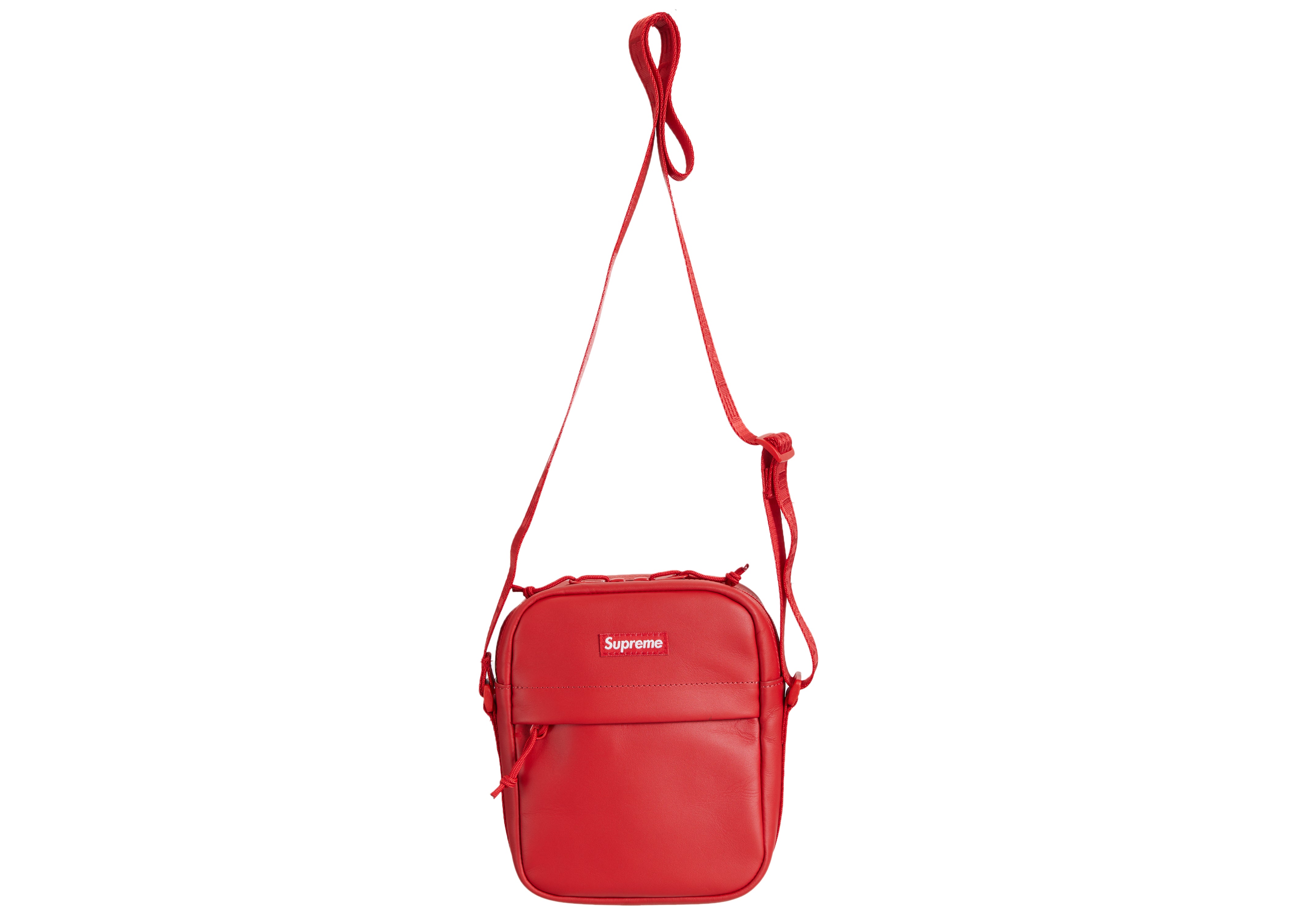 Supreme Leather Shoulder Bag red