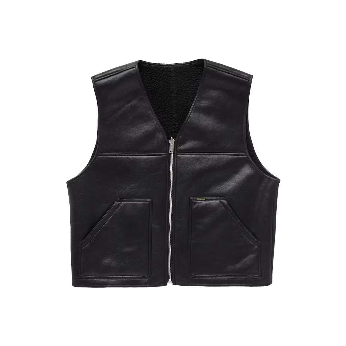 Supreme Reversible Faux Shearling Work Vest Black – LacedUp