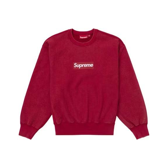 Supreme Washed Box Logo Crewneck White – LacedUp