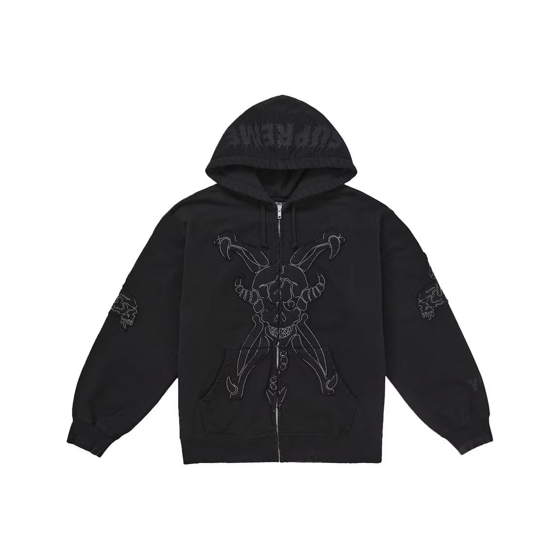 Supreme Piping Zip Up Hooded Sweatshirt Black – LacedUp