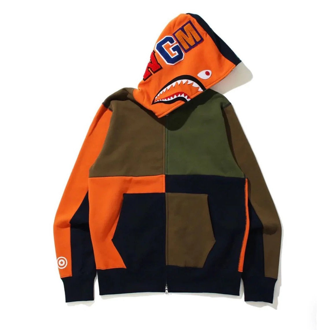 Bape Patchwork Shark Hoodie