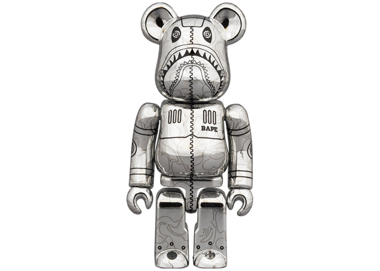 Bearbrick x BAPE x Hajime Sorayama Camo Shark 100% & 400% Set