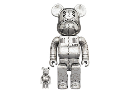 Bearbrick x BAPE x Hajime Sorayama Camo Shark 100% & 400% Set