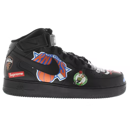 Nike Air Force 1 Mid Supreme NBA Black LacedUp