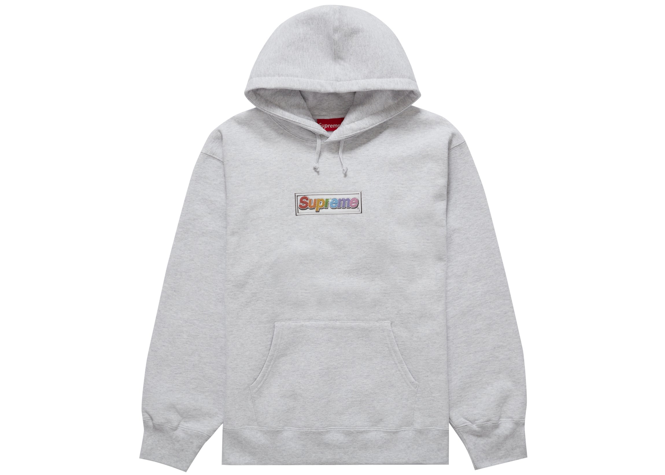 Supreme Bling Box Logo Hooded Sweatshirt Ash Grey – LacedUp