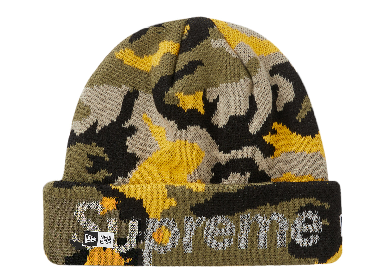 Supreme New Era Split Beanie Brown