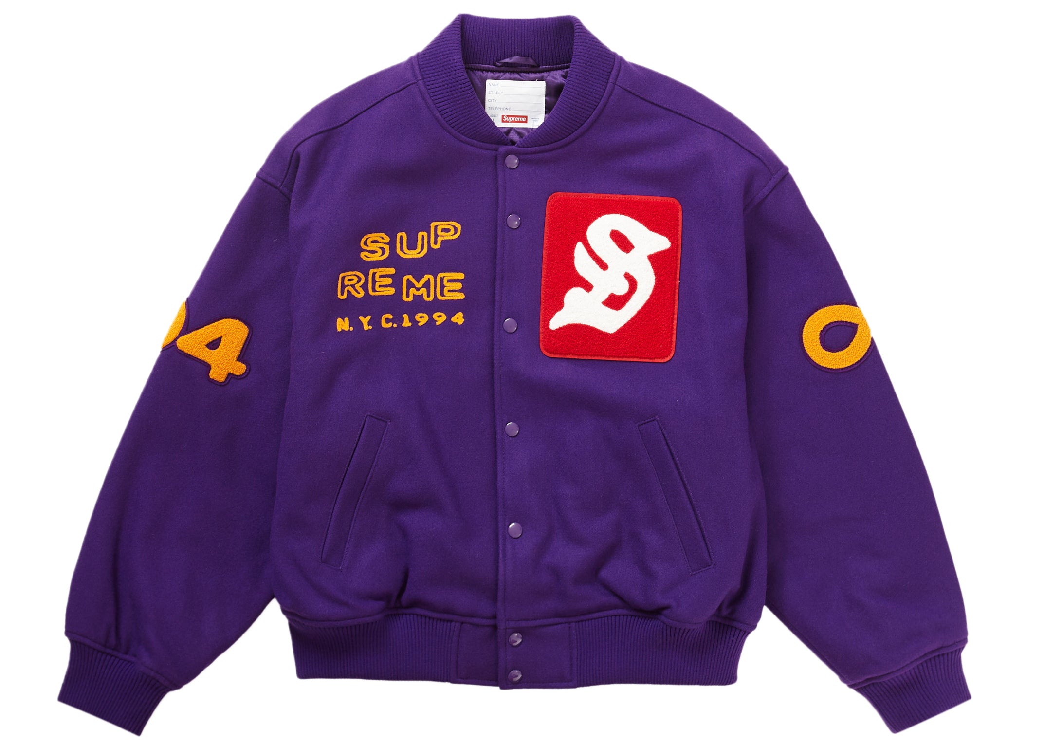 Supreme Tourist Varsity Jacket Purple L以上宜しくお願い致します